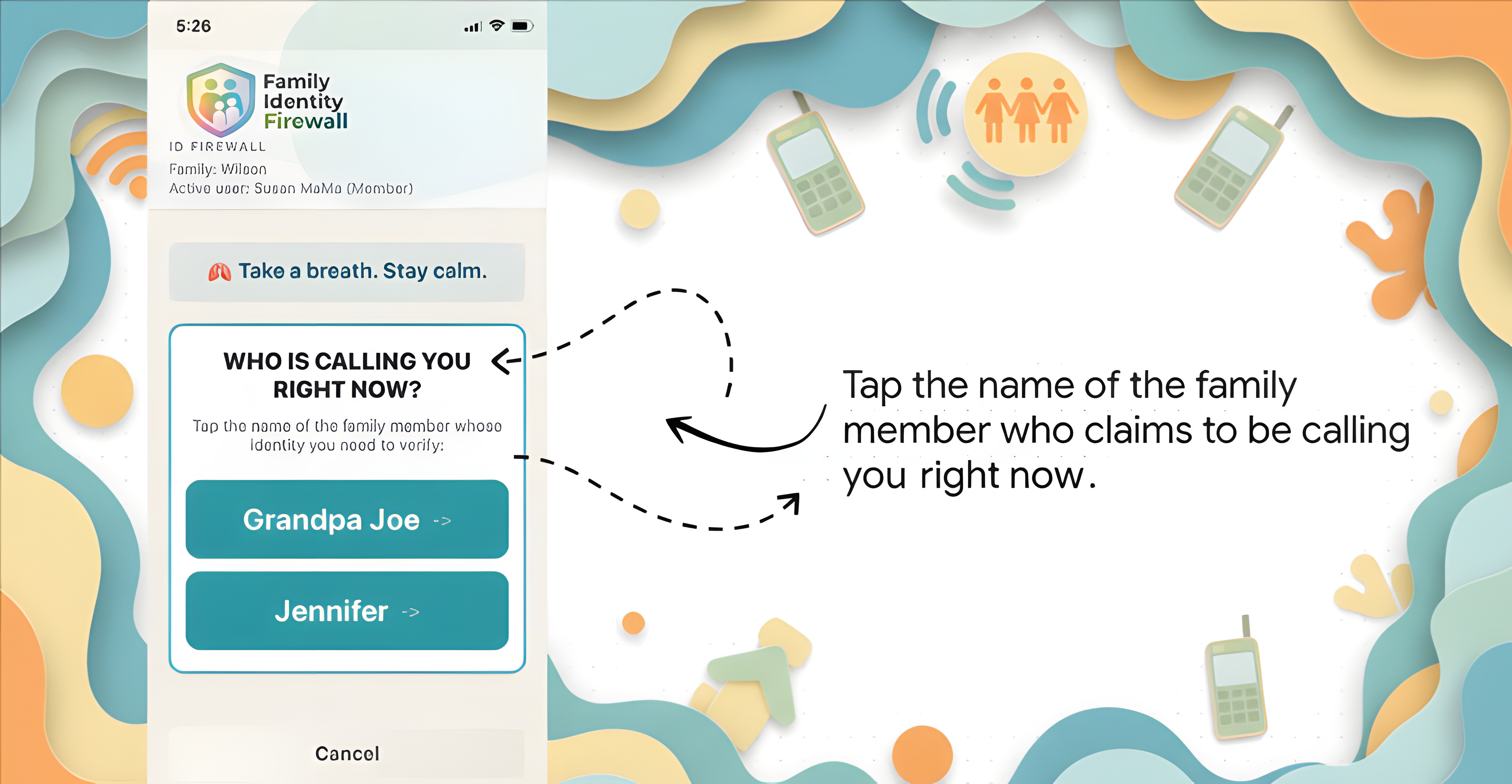 Family Identity Firewall — verify identity by asking questions only they can answer